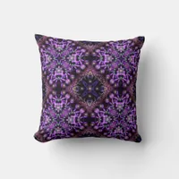 Purple Tapestry Fractal Pattern Cushions