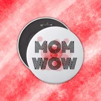 MOM WOW black on red | Button