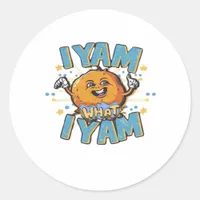 I Yam What I Yam Thanksgiving Cozy Vibe Classic Round Sticker