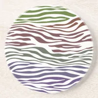 Colorful Zebra Abstract Sandstone Coaster