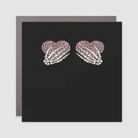 Funny Valentines Day Skeleton Hands Hearts Girl Car Magnet