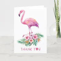 Flamingo Thank You Card Pink Tropical Baby Shower