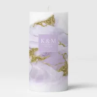 Lux Ink Lavender Abstract ID990 Pillar Candle