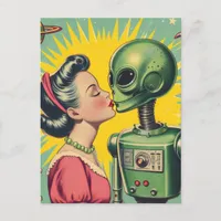 Retro Sexy Scifi Novel Cover Postcard