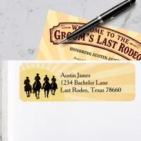Last Rodeo Cowboys Sunset Groom's Name Bachelor Label