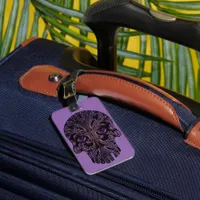 Filigree Skull in Shades of Purple Luggage Tag