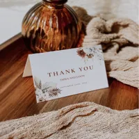 Boho Pampas Grass Wedding Thank You Card