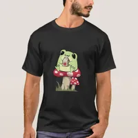 Mushroom Frog Goblincore Mycology Creative Style T-Shirt