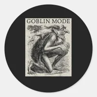 Goblin Mode Goblincore Fairycore Medieval Grunge Classic Round Sticker