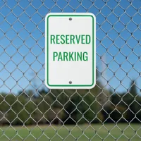 Standard Simple Green + White Reserved Parking Metal Sign