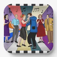 1950's Couple Dancing Retro Themed Birthday  Paper Plates