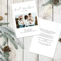 1st Christmas as Family 2 Photos Birth Announce Holiday Card