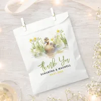 Cute Watercolor Duck Baby Boy Shower Favor Bag