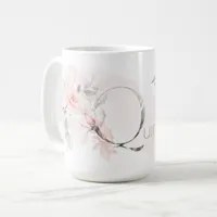 Delicate Blush Pink Rose Monogram Letter Q Coffee Mug