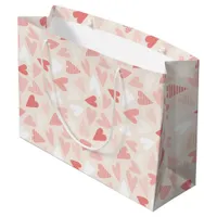 Valentine's Day Chic Pink Hearts  Large Gift Bag