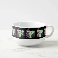 Witch, Dracula and Mummy Kids in Costumes  Soup Mug