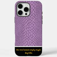 Vibrant snakeskin pattern in soft purple tones iPhone 16 pro max case