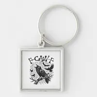 Gothic Crow F-Caw-F Humor Funny Essential Retro Cl Keychain
