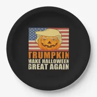 Trumpkin Halloween Funny Classic & Basic Design Paper Plates
