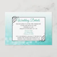 Teal Bubbles Wedding Details Card