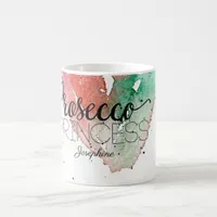 'Prosecco Princess' Girly Personalized Watercolor Coffee Mug