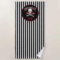 Personalized Jolly Roger (Cutlass) Beach Towel