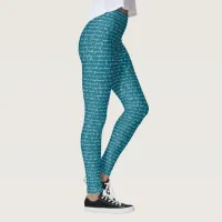 Teal Pride Prejudice Jane Austen Netherfield Ball Leggings