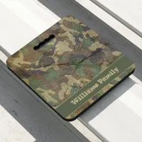Cool Camo Camouflage Woodgrain Camping Campfire Seat Cushion