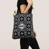 Abstract Monochrome Bokeh Dots Pattern Tote Bag