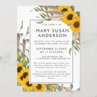 Boho Sunflower Celebration of Life Photo Invitation