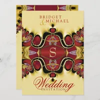 Trek Royale Satin Red+Creme Wedding Invitation