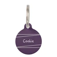 Purple Stylish Modern Elegant Simple Cute Cat Dog Pet ID Tag