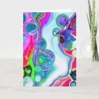 Marble Colorful Fluid Art Birthday  Card