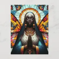 Colorful Butterfly Nun Postcard