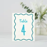 Handwritten Bold Wavy Bridal Shower Table Number