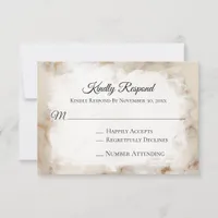 *~* Elegant Marble Gold Vein AR2 Wedding RSVP 