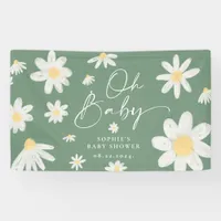 Sage Green Boho Daisy Flower Baby Shower Banner