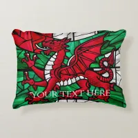 Welsh Red Dragon Flag Accent Pillow