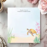 Tranquil Sea Turtle Ocean Watercolor Personalized Notepad