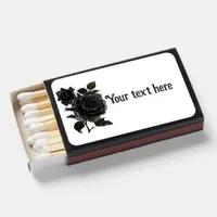 Vintage Gothic Black Roses Personalized Matchboxes