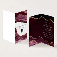 Burgundy and Gold Geode Agate Stone Business Card