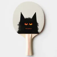 Grumpy Black Cat Ping Pong Paddle