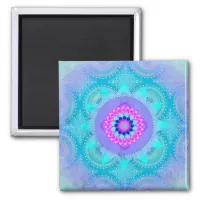 Lotus Bloom Turquoise Mandala ID129 Magnet