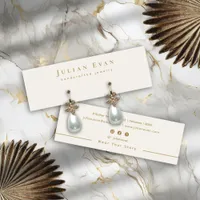 Modern White & Gold Jewelry Earring Display Mini Business Card