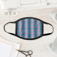 Blue Teal Pink Tartan Pattern Face Mask