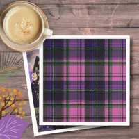 Purple & Pink Plaid Halloween Napkin