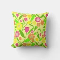 Botanical Floral Lemon Throw Pillow