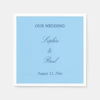 Elegant Cornflower Blue Wedding Napkins