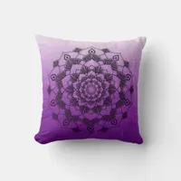 Purple Mandala Abstract Throw pilll Throw Pillow
