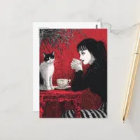Coffee With a Cat Postcard